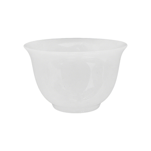 高端润透璞玉茶杯高级感白瓷个人专用主人杯家用待客品茗杯喝茶碗