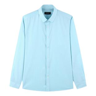 【宾霸DP】雅戈尔春新款商务纯色休闲通勤白免烫棉质长袖衬衫男