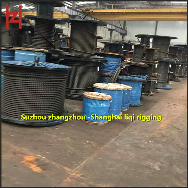 张周现货供应22mm起重钢丝绳 光面油丝绳 起重吊装卷扬钢丝绳