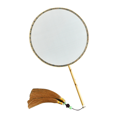 湘妃竹空白加厚真丝团扇绘画空白