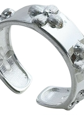 复古花朵戒指女925银百搭