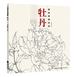 白描技法精解牡丹 工笔牡丹白描底稿工笔花鸟画白描线描 工笔画稿白描勾线牡丹临摹画册 国画写意技法入门工笔画 福建美术