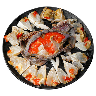 舟山红膏呛蟹整只酱母蟹宁波炝蟹梭子蟹咸蟹生腌螃蟹海鲜醉蟹即食