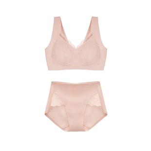 ubras轻翼蕾丝文胸大胸显小防外扩收副乳轻盈透气无钢圈胸罩