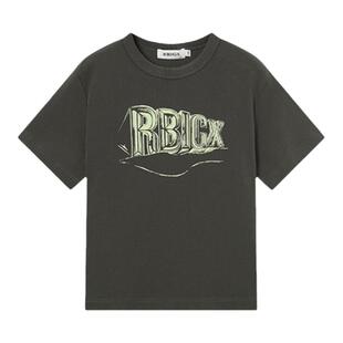 RBIGX瑞比克男童春装上衣圆领短袖t恤立体感印花儿童打底内搭上衣