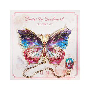 油画蝴蝶系列吊坠金属书签礼盒新中式中国风高颜值学生创意阅读装饰书页夹礼物高级感教师节毕业文创纪念礼品