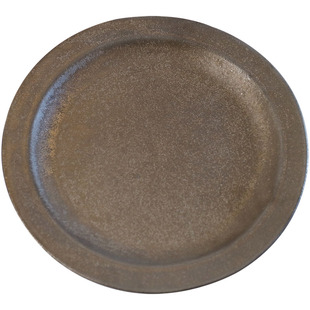 小葵川町屋日本进口大原拓也手作复古陶瓷金彩圆盘多用餐盘西餐盘