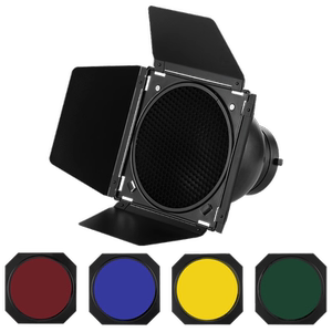 Selens/喜乐仕 保荣卡口标准罩影视摄影灯柔光罩四叶挡板轮廓光滤色片影棚拍摄圆形蜂窝反光罩大蜂巢聚光灯罩