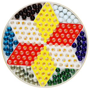 跳跳棋儿童益智小学生玻璃球大人版老式飞行棋二合一弹珠跳子棋盘