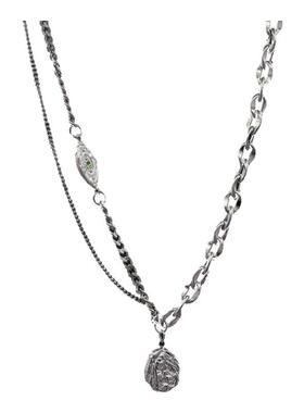 钛钢吊坠通体钛钢双唇链