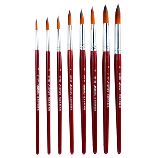 马利水彩画笔套装美术生专用绘画水彩笔尼龙毛丙烯笔刷水粉笔水彩颜料笔勾线笔圆头初学者毛笔学生工具油画笔