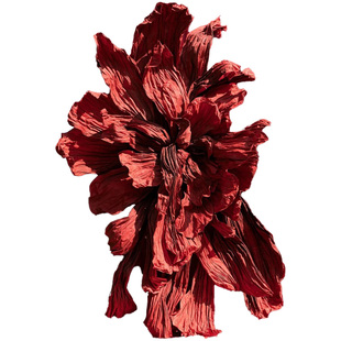 婚礼巨型纸花酒红色大红花婚庆大型大花褶皱立体装饰仿真花道具