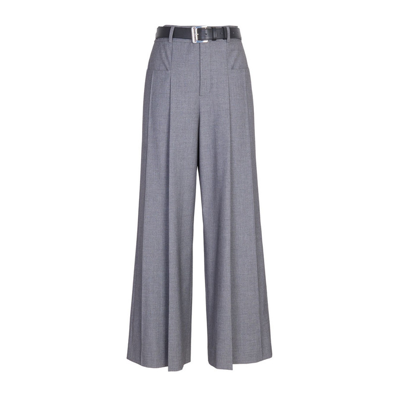 婉甸秋季岩石灰/耀石黑阔腿裤1243P08GL2