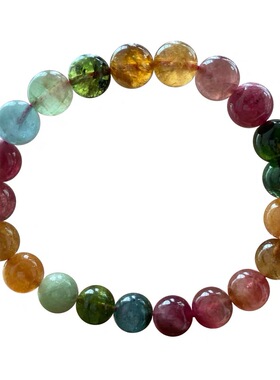 天然小颗粒西瓜碧玺手链饰品情侣