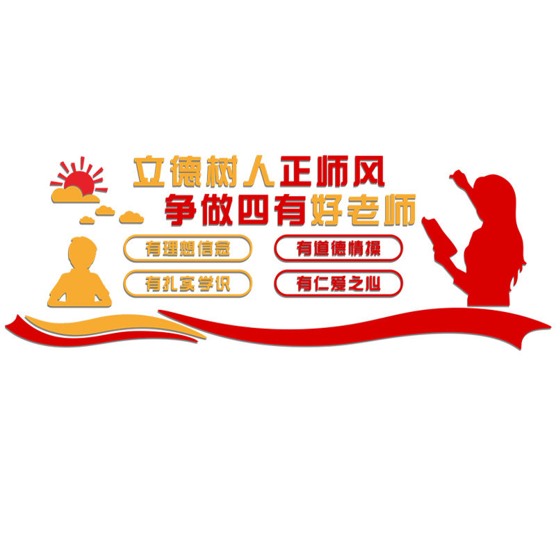 学校四有好老师照片墙贴