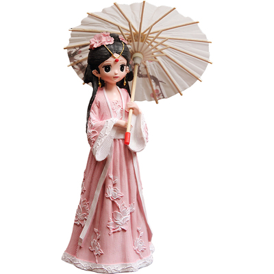 宫廷汉服风树脂女孩摆件公仔礼物