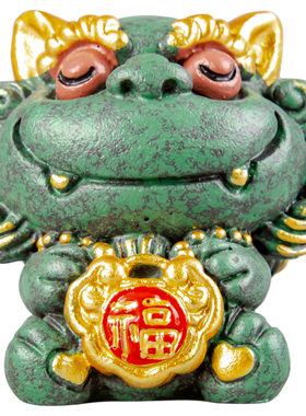 逗兽记青砂石摆件国潮桌面茶宠