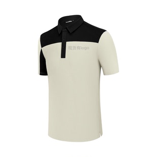 新款高尔夫夏季男士短袖拼接款golf透气亲肤舒适翻领速干球服装