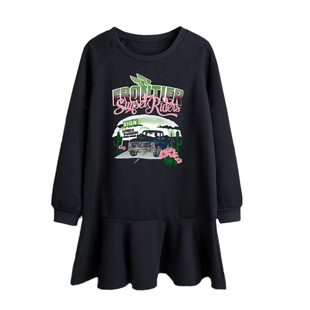 200斤大码胖mm春季长袖连衣裙胖妹妹春装2026年新款春款卫衣裙子