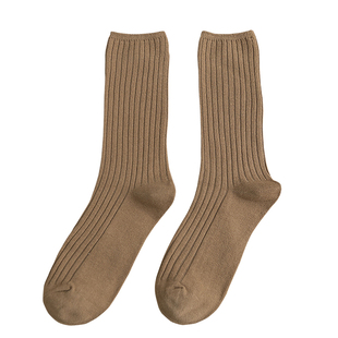 纯色竖条中筒袜彩色堆堆袜女士潮袜子秋冬韩版ulzzang长袜子ins