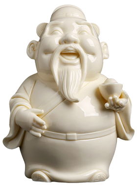 张明贵大师作品陶瓷财神爷摆件