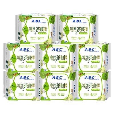 ABC卫生巾茶树透气163mm护垫日用