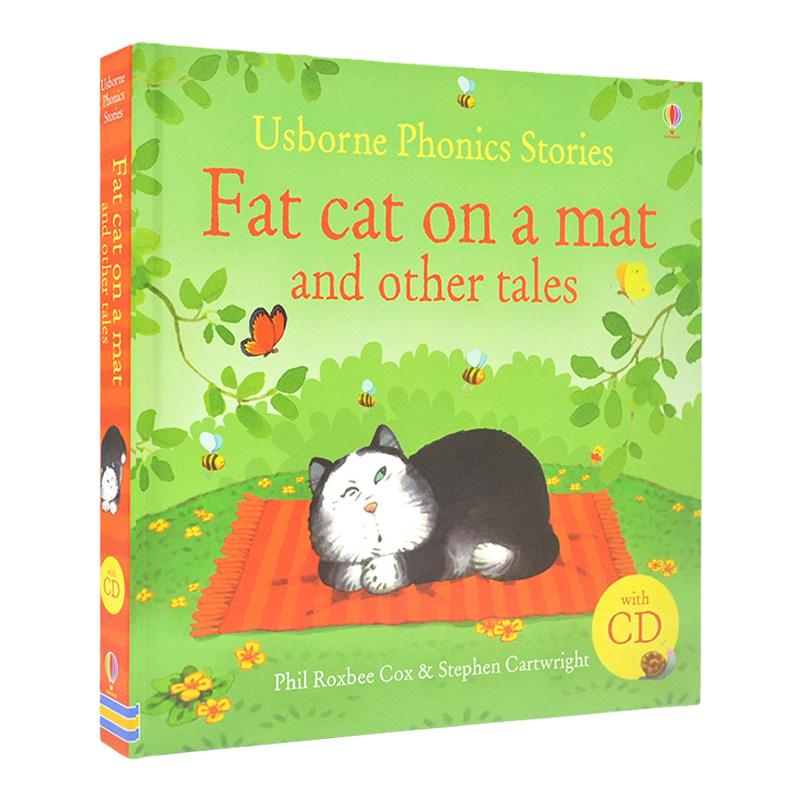Usborne Phonics Stories Fat Cat On a Mat 3-6岁 英文原版幼儿读物 垫子上的肥猫 肥猫动物故事自然拼读故事绘本合集 附CD 正版
