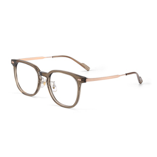 普莱斯专业配眼镜近视女度数可配防蓝光抗辐射纯钛冷茶色超轻框架
