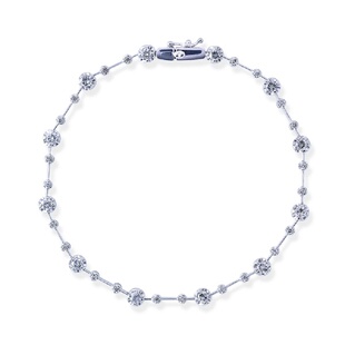 限时限量tsutsumi日本代购100分1克拉钻石14K白金女手链手镯群镶