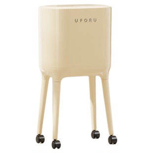 LOV乐屋带轮长腿高脚垃圾桶家用纸篓厨房新款移动弯腰高颜值客厅