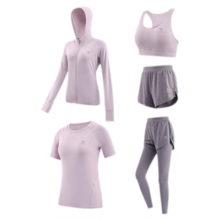 骆驼瑜伽服女款长袖跑步衣服春季运动服套装高端速干透气健身服