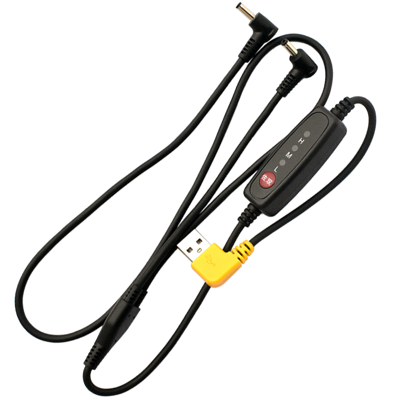 风扇空调工作衣服USB三通连接电源DC3.8线5V 7.4V凉肤机配件随身