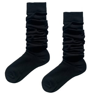 夜间教习室堆堆袜女秋长筒灰色小腿袜子女秋春靴袜显瘦白色中筒袜