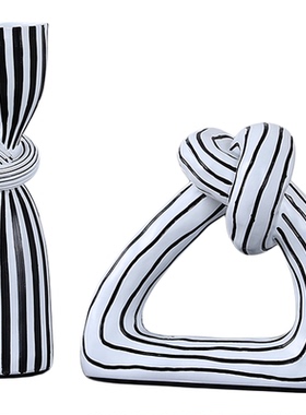 抽象简约打结条纹玄关摆件装饰品