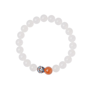 宫里上新和田玉手串女款羊脂白玉手链玉石串珠水晶生日礼物送妈妈