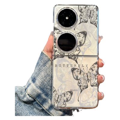 华为pocket2蝴蝶线条手机壳