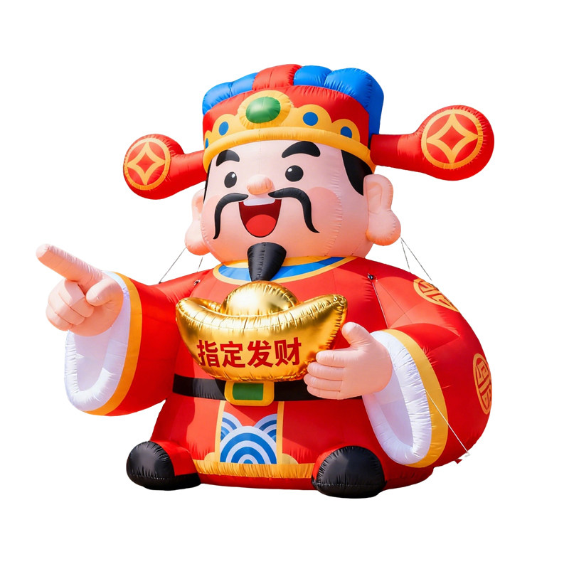 哇！这个充气财神爷太吸睛了吧