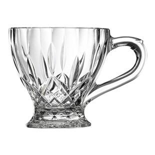 意大利进口rcr水晶玻璃茶杯咖啡杯红茶杯带把手花茶杯高颜值轻奢