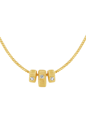 森吾《勃朗特》三环莫桑钻银项链