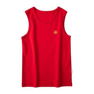 恒源祥儿童本命年红色背心纯棉