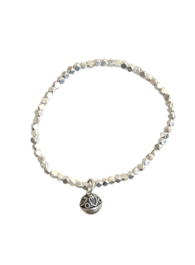 s925银碎银几两铃铛手链