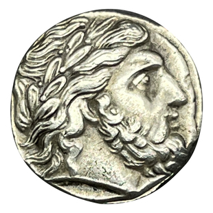 复古希腊银币宙斯射手座守护神太阳神古币马其顿荷马史诗腓力二世