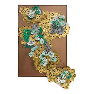 金箔浮璨客厅沙发背景墙装饰画现代简约轻奢感卧室挂画实物装置画