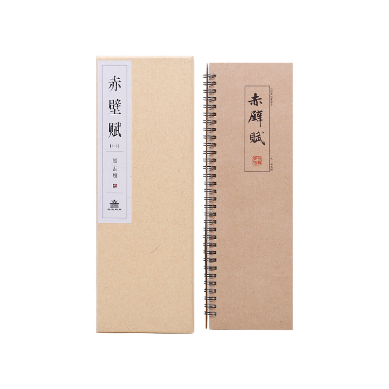 西安碑林博物馆 赵孟頫《赤壁赋》临摹字帖 行书毛笔练习字帖 近距离临摹长条字卡附简体注释