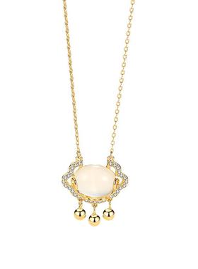 蝴恋蝴蝶平安锁项链锁骨链女颈链金色女银金色儿童礼物生日