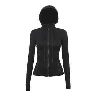 2024新款luludarling丝绒粉瑜伽服女防晒上衣连帽衫健身