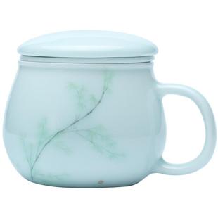 昌南陶瓷景德镇茶具过滤茶杯高档影青瓷办公泡茶杯个人茶水分离杯