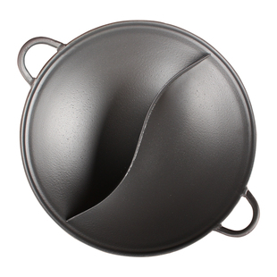 地摊火锅锅商用卡式炉户外锅重庆四川火锅店鸳鸯盆双耳平圆底锅具