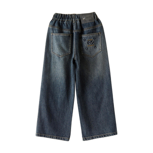 男童牛仔裤春秋新款直筒儿童裤子大童孩春季软长裤初中生薄小学生