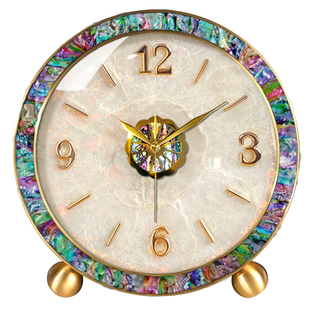 轻奢高级感座钟客厅桌面时钟摆台式2025新款家用黄铜高端钟表摆件